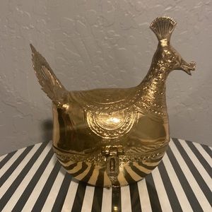 Brass Peacock Lidded Box